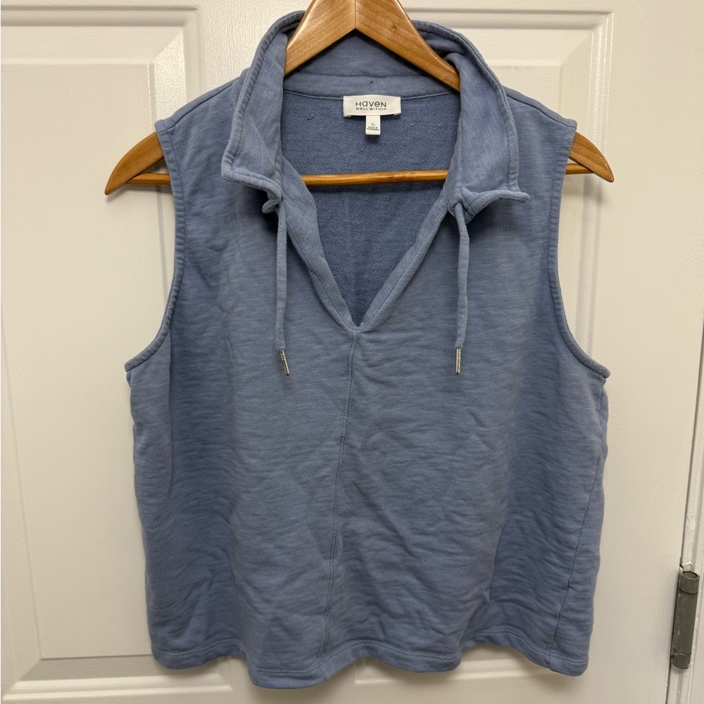 Women’s Haven Well Within Shorts/Sleeveless Top Set Blue Size XL Leisure Comfy